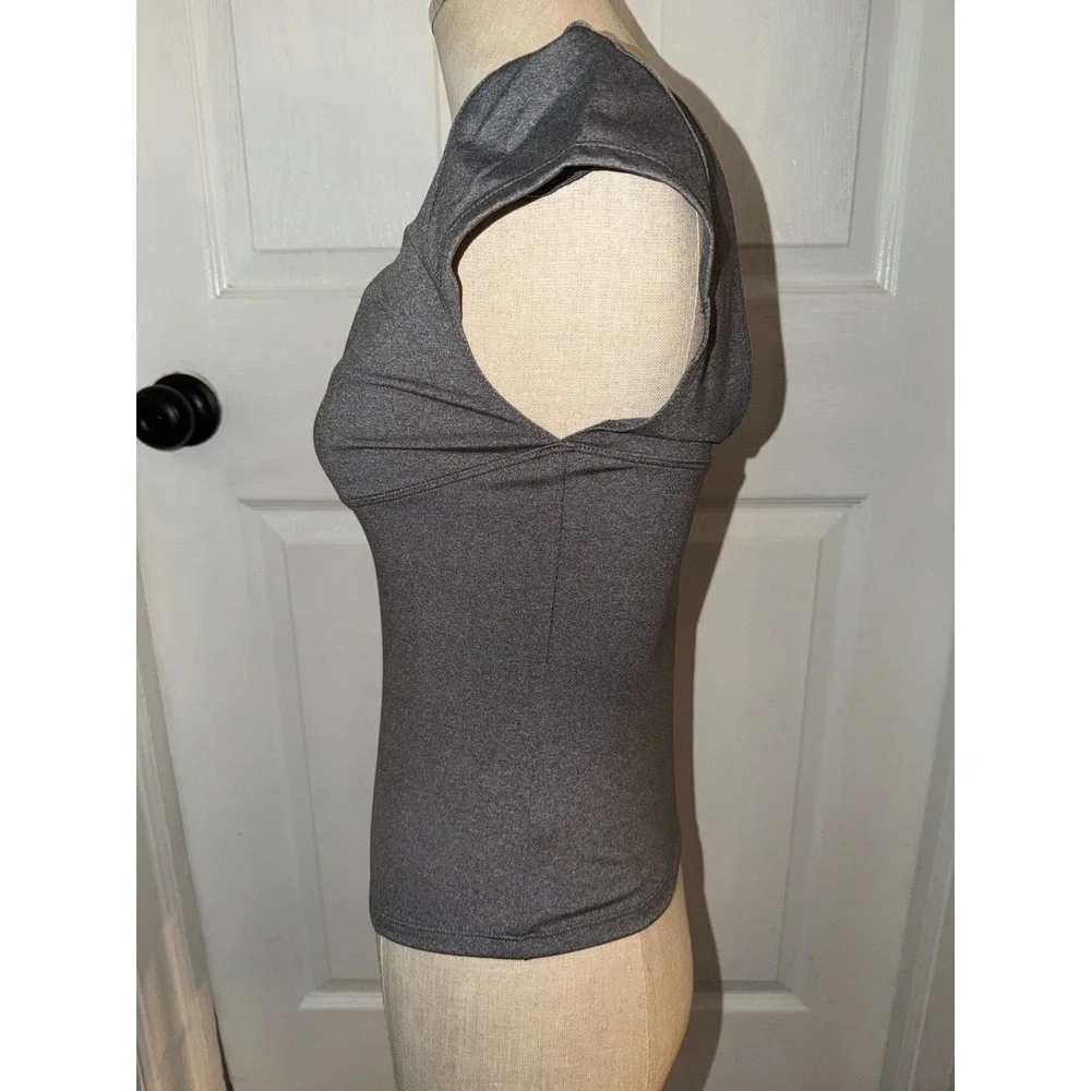 NEW Free People Duo Corset Top Gray Plunge V Neck Size M